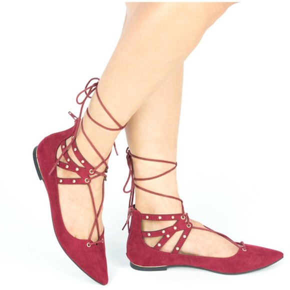 😍 QUPID "Strike-13" Burgundy Suede PU - Picture 1 of 8